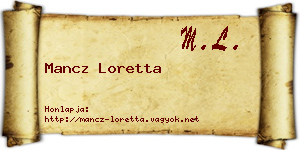 Mancz Loretta névjegykártya